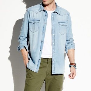 Jachs NY Western Snap-Front Denim Shirt Small